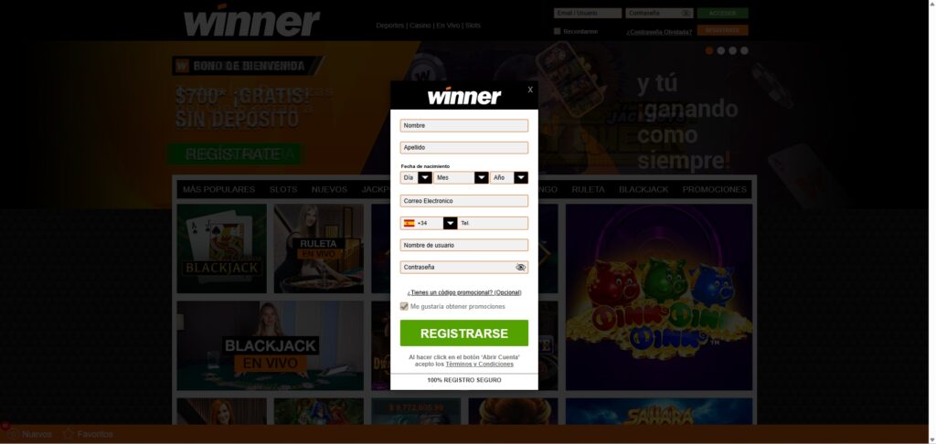 Winner Casino Online México
